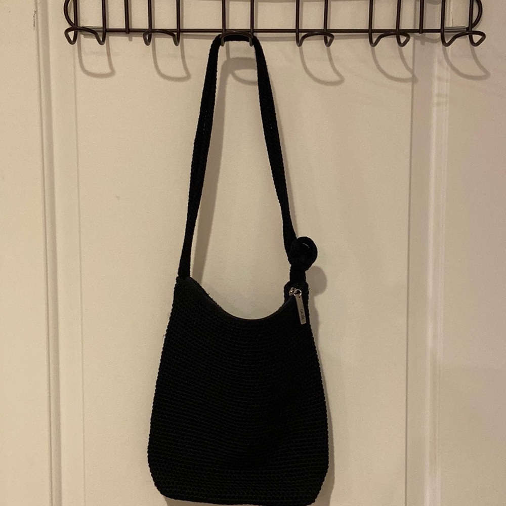 The Sak Black Crocheted Shoulder Bag, Boho, Gently Used Condition, nice size - Picture 3 of 15